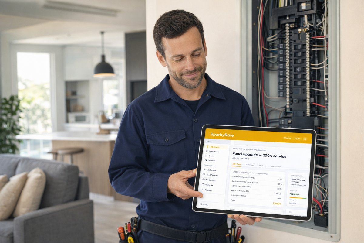 SparkyRole — a real pro using the app on the job.